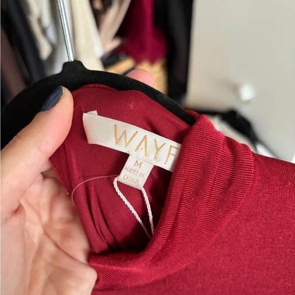 Wayf Rich Red Long Sleeve Dress - Picture 3 of 3